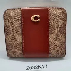 美品【2632N17】COACH コーチ ビルフォールド ウォレット カラーブロック シグネチャー キャンバス 中古
