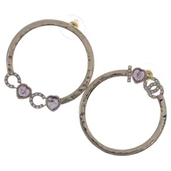 CHANEL (シャネル) ココマーク ラインストーン フープピアス ゴールド×ピンク GP