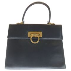 kz/5.22/15=Ferragamo ハンドバッグ 黒 - メルカリ