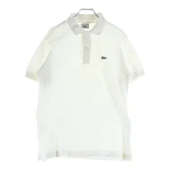 LACOSTE (ラコステ) 刺繍 コットン ポロシャツ ホワイト