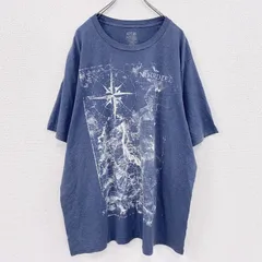 古着 used　APT.9　アプトナイン　半袖プリントTシャツ　羅針盤　青　ブルー　2XLサイズ