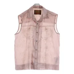 DIESEL (ディーゼル) C-MOHJA デニムプリント ノースリーブ シャツ ピンク A08431 レディース