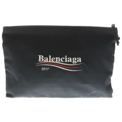 BALENCIAGA (バレンシアガ) キャンペーンロゴ ジップ クラッチバッグ ブラック