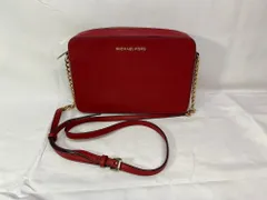 【美中古品】MICHAEL KORS マイケルコース レザー スクエア型 ショルダーバッグ カラー：レッド レディース