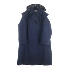 Christian Dior (クリスチャンディオール) コットン 裏地オブリーク 総柄 ゴム引き フーデッド ロング トレンチコート レディース ネイビー 227M65A3905のサムネイル
