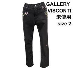 ◇ 未使用 ギャラリービスコンティ GALLERY VISCONTI デニムパンツ スリム ストレッチ ジーンズ 黒 コットン 2 M 9号 レディース Z6B207のサムネイル