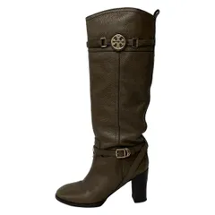 TORY BURCH(トリーバーチ) ロングブーツ 8M レディース - ダークブラウン アウトソール張替済 レザー