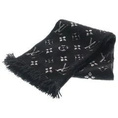 LOUIS VUITTON (ルイヴィトン) エシャルプ ロゴマニア シャイン モノグラム ウール マフラー ブラック/シルバー GM0196 M75833