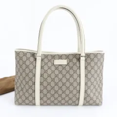 美品 グッチ GGスプリーム 114595 レザー トート バッグ 肩掛け ショルダー ハンド A4 レディース RWM DQ32-2【中古】