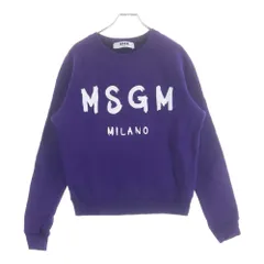 MSGM (エムエスジーエム) ロゴプリント クルーネック スウェット トレーナー パープル 2542MDM189