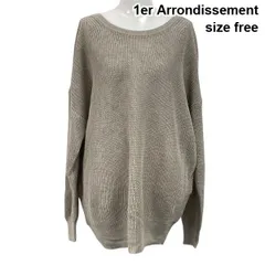 ◇ プルミエアロンディスモン 1er Arrondissement デザインニットプルオーバー 長袖 ボートネック サイズ表記なし レディース S6C217のサムネイル