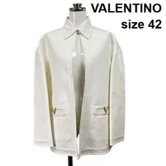 ◇ ヴァレンティノ VALENTINO ジャケット アウター 長袖 オープンスタイル 襟 白 綿 42 L～XL 11号～13号 レディース S6C207のサムネイル