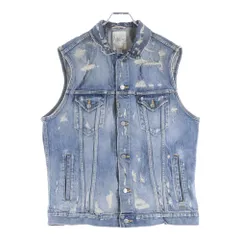 CRIMIE (クライミー) STRETCH SELVEDGE DENIM VEST リペア ダメージ加工 ストレッチ セルビッチデニム ベスト インディゴのサムネイル