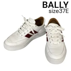 バリー Bally キャシアン O レザースニーカー ローカット レースアップ BBロゴ バリーストライプ 白 ボルドー 37E 23.5cm レディース 6D132のサムネイル