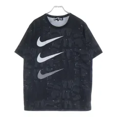 BLACK COMME des GARCONS (ブラックコムデギャルソン) ×NIKE ナイキ ロゴプリント ポリエステル クルーネック 半袖Tシャツ カットソー ブラック 1I-T102 AD2021