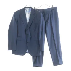 HERMES (エルメス) 25SS 裏地シルク総柄 ウール 2B テーラードジャケット/スラックスロングパンツ セットアップスーツ ネイビー