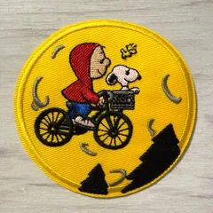 スヌーピー　自転車　ワッペン　ウッドストック　アップリケ　アメキャラ