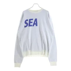 WIND AND SEA (ウィンダンシー) 23SS SILK_BLEND KNIT ロゴジャガード シルクブレンド ニット セーター ホワイト/ブルー WDS-O-SEA-23-Q3-KN-01のサムネイル