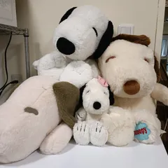 スヌーピー 寝そべりBIGぬいぐるみ カーキ　ベル　4点　まとめ売り