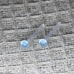 3mm樹脂ポスト 送料込み普通郵便発送　引っ掛かりがなくつけやすい金属アレルギー対応ピアス　クリアブルー青