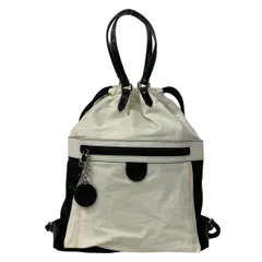 COLE HAAN(コールハーン) リュックサック - アイボリー×黒 巾着型/2way レザー