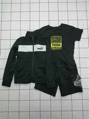 ◇ Θ プーマ PUMA 849628-01 846583-01 ジャージ上下セット キッズ 130 ブラック系 E  【1602190001165】
