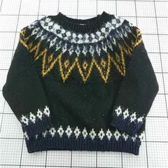 ◇ ⊇ レイビームス Ray BEAMS ノルディック柄ニットセーター ブラック系 レディース E  【1602130015412】