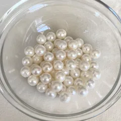 あこや真珠 7~8mm 55粒 両穴 セミラウンド A-29