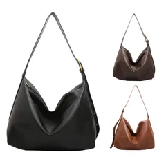 [PIENSE] トートバッグ ショルダーバッグ レディース 大容量 大きめ A4 斜めがけ ショルダー トート バッグ 軽量 PU (ブラック) [ブラック]