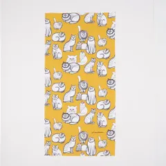 【新品】捺染てぬぐい/Found Cats Series/黄/リサ・ラーソン/弁当包み/タオル/ハンカチ/ふきん/Lisa Larson/手拭い/手ぬぐい/猫/ねこ/ネコ/きいろ/キイロ/イエロー/可愛い/カワイイ/かわいい/お洒落/オシャレ/おしゃれのサムネイル