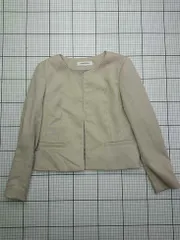 ◇ Θ ナチュラルビューティーベーシック NATURAL BEAUTY BASIC ノーカラージャケット ベージュ系 S レディース E  【1602190000823】