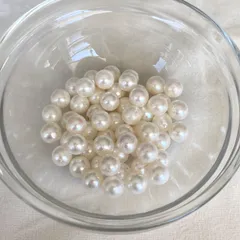 あこや真珠 7~8mm 55粒 両穴 セミラウンド A-30