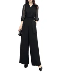 【在庫セール】きれいめ フォーマル パンツドレス パンツスーツ セットアップ 結婚式 卒業式 入学式 発表会 大きいサイズ レディース シースルー オールインワン 服 ドレス スーツ 黒 春 夏 秋