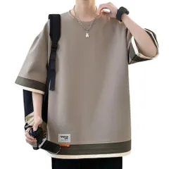 【数量限定】Tシャツ メンズ 半袖 メンズ 七分袖 夏服 レイヤード 大きいサイズ おしゃれ カジュアル プルオーバーッ 人気 ゆったり トップス メンズ tシャツ