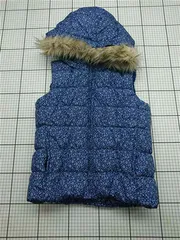 ◇ ⊇ ギャップキッズ GapKids 花柄ダウンベスト XXL(14-16) ブルー系 キッズ E  【1602190002773】