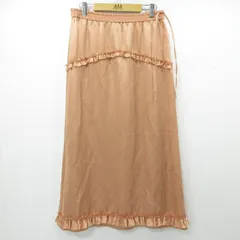【三重本店】 中古 Edition | エディション サテン楊柳ギャザーフリルスカート オレンジ サイズ：FreeSize 【110】