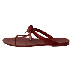 LOUIS VUITTON(ルイヴィトン) サンダル 38 レディース シースター・ラインフラットトング レッド リボン