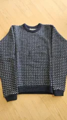 80s ヴィンテージ L.L.Bean バードアイ ウールニット ネイビー XL