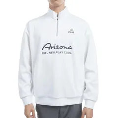 新品 [ピン アパレル] メンズ 長袖 ハイネックシャツ (ストレッチ性・ハーフジップ) / ゴルフ / 621-4266905 030_ホワイト M