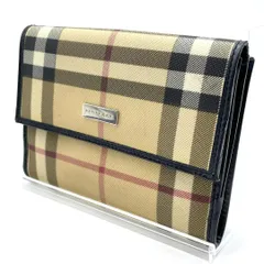 バーバリー BURBERRY 二つ折り財布 ノバチェック PVC レザー ブラック ベージュ 折り財布 コンパクトウォレット メンズ レディース
