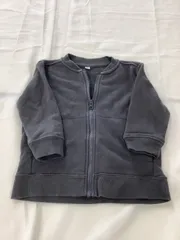 【80㎝】無地グレーパーカー