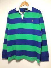 803011 POLO RALPH LAUREN CLASSIC FIT 長袖 ボーダー ラガーシャツ M ポロシャツ ポロ ラルフローレン