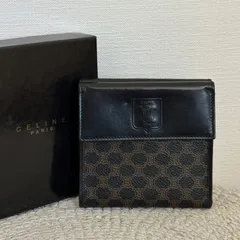 【箱付き】セリーヌ マカダム柄 PVC レザー 折り財布 ウォレット 札入れ小銭入れ レディース ブラック系 Celine Vintage Short Wallet Monogram Black 22392