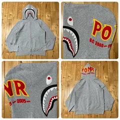 PONR シャーク パーカー Lサイズ グレー shark full zip hoodie a bathing ape BAPE エイプ ベイプ アベイシングエイプ wi3