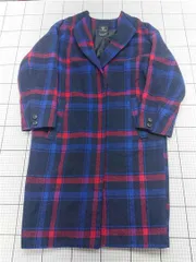 ◇ ⊇ w closet ダブルクローゼット チェック柄チェスターコート ネイビー系 レディース E  【1602190012949】