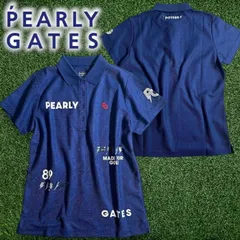PEARLY GATES パーリーゲイツ ゴルフ 日本製 吸水速乾 ハニカム鹿の子 POPロゴ ストレッチ 半袖 ポロシャツ ゴルフウェア レディース 055-2260606 定価2万 ネイビー▲023▼50521w03