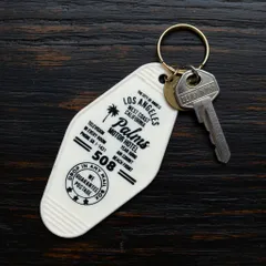 【USA】復刻 ビンテージ ホテル モーテル キーホルダー レトロ モーテル 雑貨 アメリカ 西海岸 かっこいい おしゃれ 雑貨 アメリカン雑貨 アメリカン カリフォルニア : USMO-041WH