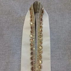 エスニック調飾り重ね衿  生成 K2　ポリエステルちりめん