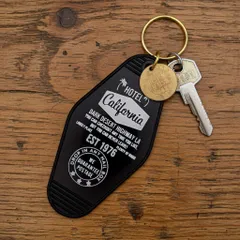 【USA】復刻 ビンテージ ホテル モーテル キーホルダー レトロ モーテル 雑貨 アメリカ 西海岸 かっこいい おしゃれ 雑貨 アメリカン雑貨 アメリカン カリフォルニア : USMO-040BK