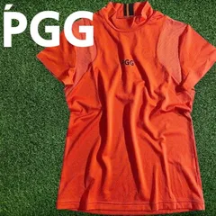 PGG by PEARLY GATES パーリーゲイツ ゴルフ 吸水速乾 メッシュ切替 ストレッチ モックネック 半袖 カットソー インナー Tシャツ ゴルフウェア レディース 269-2267602 定価1.3万 オレンジ▲015▼50730w11